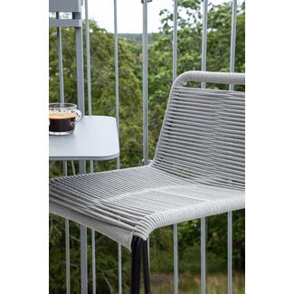 Venture Home Gartenbarhocker Lindos Hellgrau – Barstuhl 53×54×89 cm Aluminium & Rope