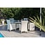 Gartenstuhl Malin Weiß – Armlehnstuhl 65×58×92 cm Polyrattan und Aluminium inkl. Auflage