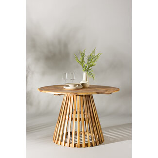 Venture Home Couchtisch Lumpur Natur – Runder Beistelltisch ø70×40 cm Akazienholz Teaklook