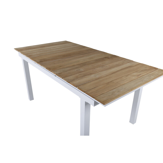 Gartentisch Mexico Natur – Outdoor-Esstisch ø140 cm Teakholz und Aluminium