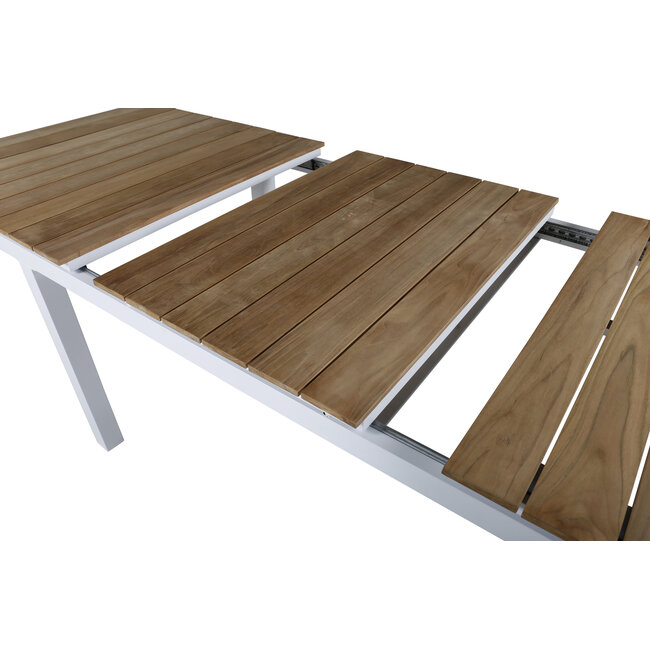 Gartentisch Mexico Natur – Outdoor-Esstisch ø140 cm Teakholz und Aluminium
