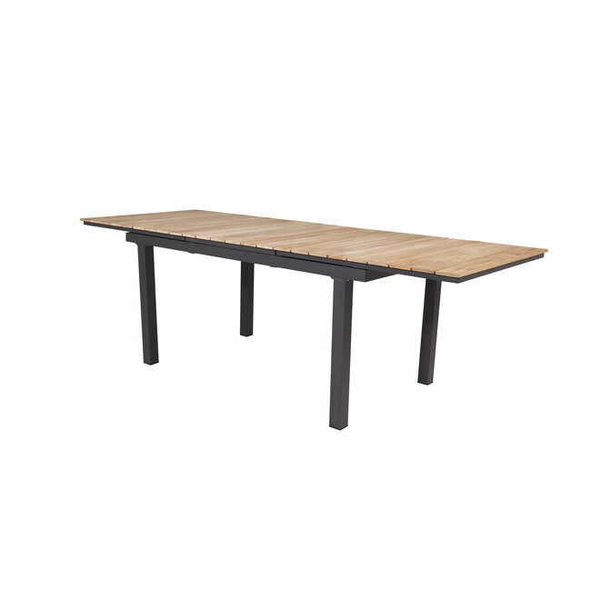 Gartentisch Mexico Natur – Outdoor-Esstisch 180×90 cm Teakholz und Aluminium