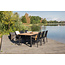Gartentisch Mexico Natur – Outdoor-Esstisch 180×90 cm Teakholz und Aluminium