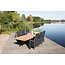 Gartentisch Mexico Natur – Outdoor-Esstisch 180×90 cm Teakholz und Aluminium