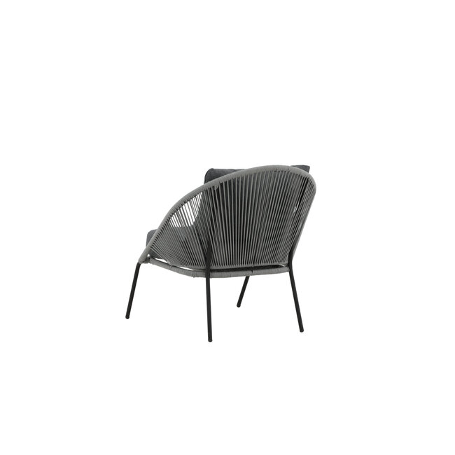 Gartensessel Lindos Grau – Lounge-Armlehnstuhl 55×66×85 cm Aluminium und Rope