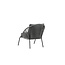 Gartensessel Lindos Grau – Lounge-Armlehnstuhl 55×66×85 cm Aluminium und Rope