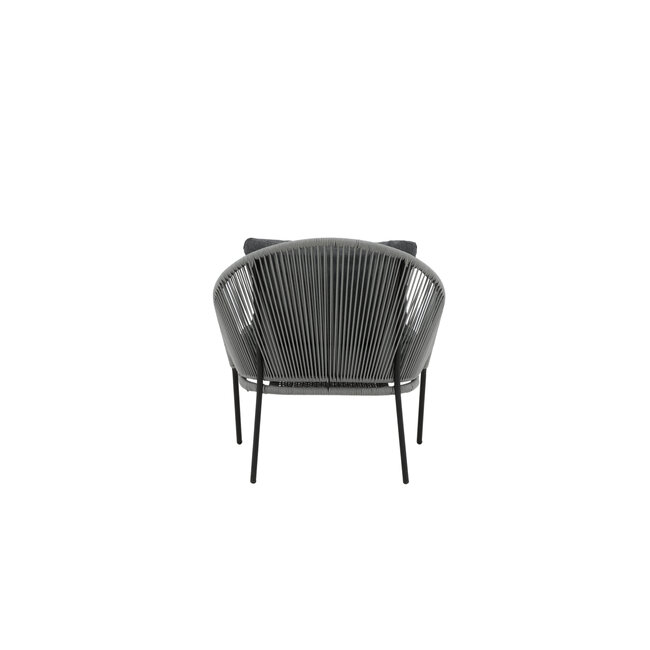 Gartensessel Lindos Grau – Lounge-Armlehnstuhl 55×66×85 cm Aluminium und Rope