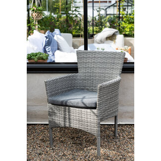 Venture Home Gartenstuhl Malina Grau – Dining Chair 60×58×86 cm Aluminium & Wicker inkl. Auflage