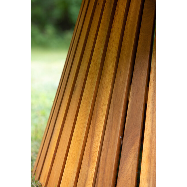 Gartentisch Lumpur Natur – Runder Esstisch ø120×75 cm Akazienholz Teaklook