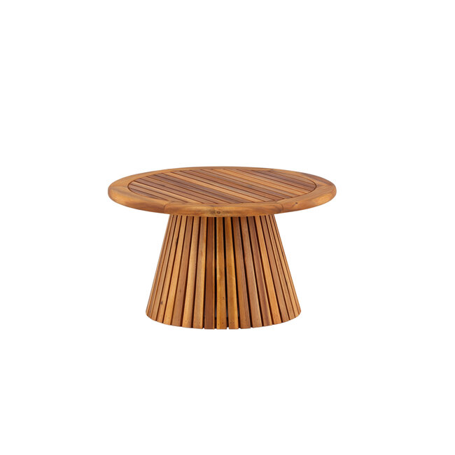 Gartentisch Lumpur Natur – Runder Esstisch ø120×75 cm Akazienholz Teaklook