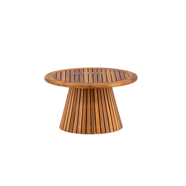 Gartentisch Lumpur Natur – Runder Esstisch ø120×75 cm Akazienholz Teaklook