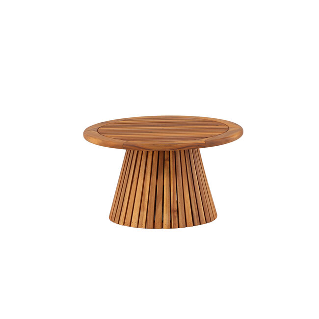Gartentisch Lumpur Natur – Runder Esstisch ø120×75 cm Akazienholz Teaklook