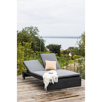 Venture Home Gartenliege London Schwarz – Entspannung pur im Garten