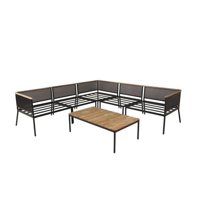 Exklusive Ecklounge-Gruppe – Modernes Design trifft natürliches Teakholz