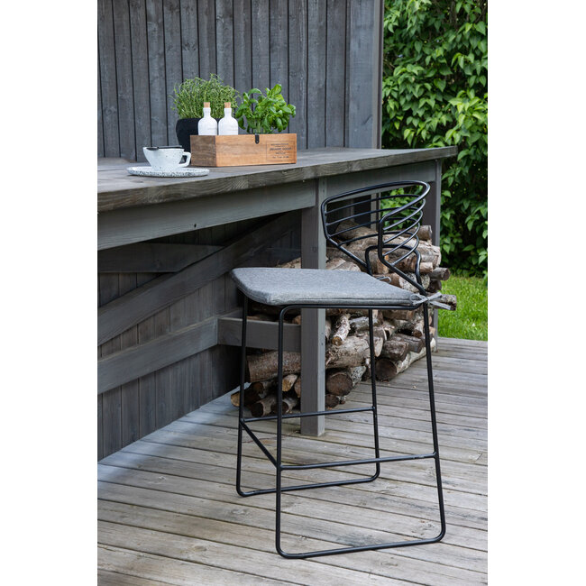 Gartenbarhocker Milano Schwarz – Bequemer Sitzkomfort für draußen