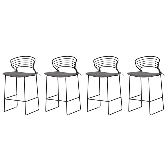 Gartenbarhocker Milano Schwarz – Bequemer Sitzkomfort für draußen