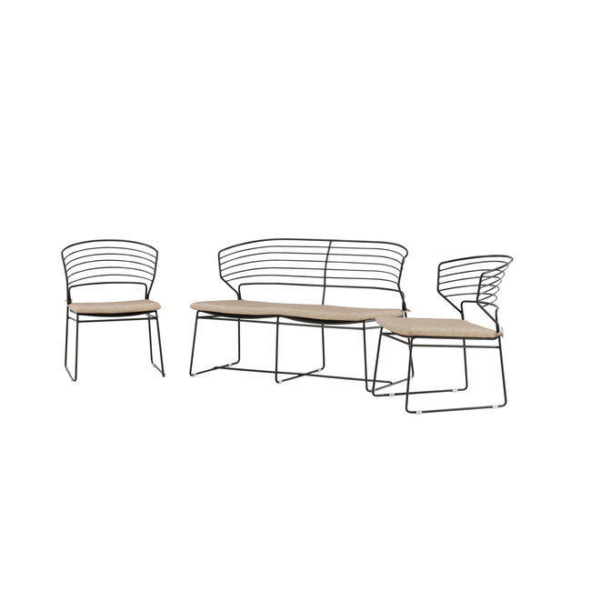 Lounge-Set Milano Schwarz – Moderne Outdoor-Lounge