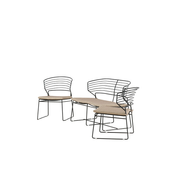 Lounge-Set Milano Schwarz – Moderne Outdoor-Lounge