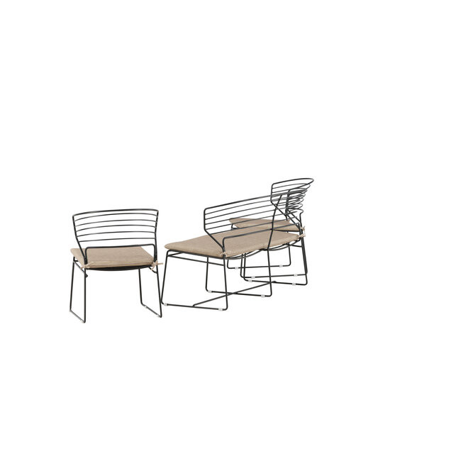 Lounge-Set Milano Schwarz – Moderne Outdoor-Lounge