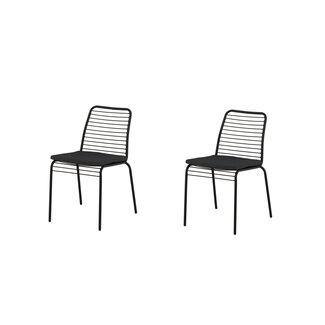 Venture Home 2er Set Gartenstuhl Panjin Schwarz – Komfortable Outdoor-Sessel mit Kissen