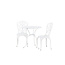 Gartenmöbel-Set Nandin Weiß – Esstisch H73 cm (Aluminium, Weiß) + Stühle B42×T50×H88 cm, wetterfest für Terrasse und Garten