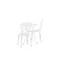 Gartenmöbel-Set Nandin Weiß – Esstisch H73 cm (Aluminium, Weiß) + Stühle B42×T50×H88 cm, wetterfest für Terrasse und Garten