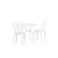 Gartenmöbel-Set Nandin Weiß – Esstisch H73 cm (Aluminium, Weiß) + Stühle B42×T50×H88 cm, wetterfest für Terrasse und Garten