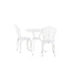 Gartenmöbel-Set Nandin Weiß – Esstisch H73 cm (Aluminium, Weiß) + Stühle B42×T50×H88 cm, wetterfest für Terrasse und Garten