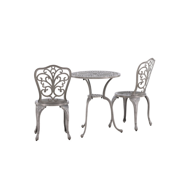 Gartenmöbel-Set Nandin Silber – Wetterfeste Essgruppe für den Garten