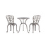 Gartenmöbel-Set Nandin Silber – Esstisch H73 cm (Aluminium, Silber) + Stühle B42×T50×H88 cm, wetterfest für Terrasse und Garten