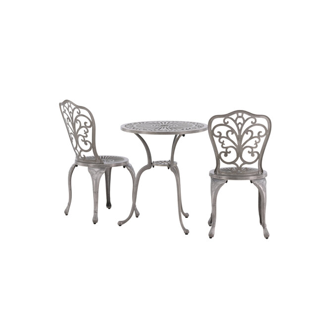 Gartenmöbel-Set Nandin Silber – Wetterfeste Essgruppe für den Garten