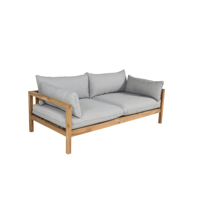 Gartensofa Marion Natur – 3-Sitzer Sofa-Bank 185×56×92 cm Akazienholz und Stoff