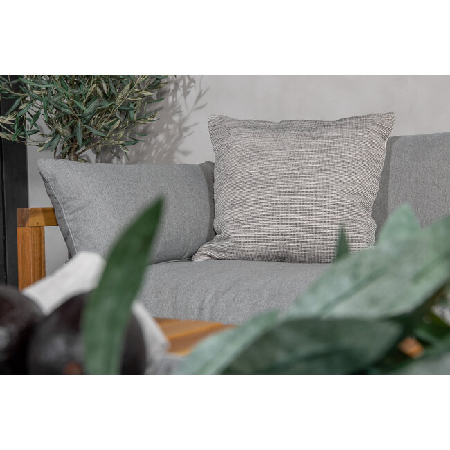 Gartensofa Marion Natur – 3-Sitzer Sofa-Bank 185×56×92 cm Akazienholz und Stoff