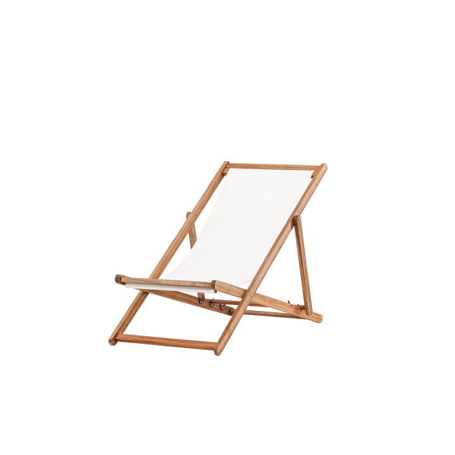 Lounge-Sessel Peachy Natur – Gartenliege 105×80×57 cm Akazienholz und Polyester