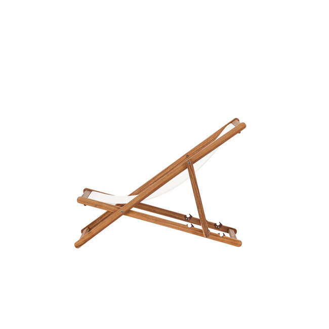 Lounge-Sessel Peachy Natur – Gartenliege 105×80×57 cm Akazienholz und Polyester