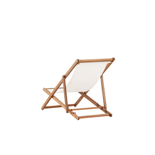 Lounge-Sessel Peachy Natur – Gartenliege 105×80×57 cm Akazienholz und Polyester