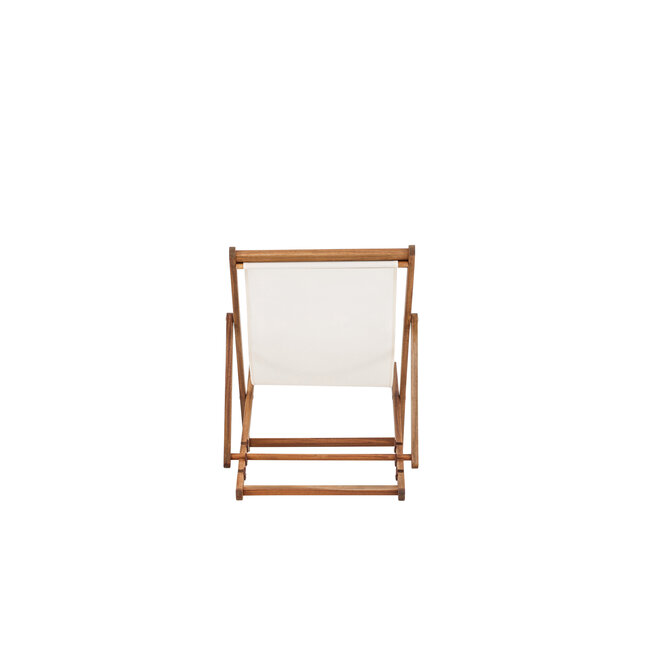 Lounge-Sessel Peachy Natur – Gartenliege 105×80×57 cm Akazienholz und Polyester