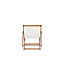 Lounge-Sessel Peachy Natur – Gartenliege 105×80×57 cm Akazienholz und Polyester