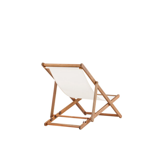 Lounge-Sessel Peachy Natur – Gartenliege 105×80×57 cm Akazienholz und Polyester