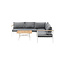 Lounge-Set Mexico Weiß – Ecksofa-Garnitur 233×233 cm Aluminium und Teak inkl. Auflagen