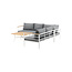 Lounge-Set Mexico Weiß – Ecksofa-Garnitur 233×233 cm Aluminium und Teak inkl. Auflagen