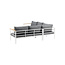Lounge-Set Mexico Weiß – Ecksofa-Garnitur 233×233 cm Aluminium und Teak inkl. Auflagen