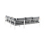 Lounge-Set Mexico Weiß – Ecksofa-Garnitur 233×233 cm Aluminium und Teak inkl. Auflagen