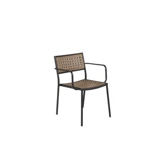 Venture Home Gartenstuhl Paola Natur/Schwarz – Dining Chair 57×56×78 cm Stahl & Wicker