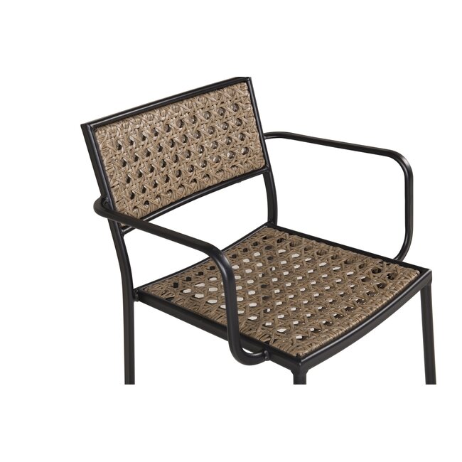 Gartenstuhl Paola Natur/Schwarz – Outdoor-Essstuhl 57×56×78 cm