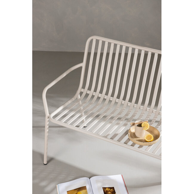 Gartenbank Peking Beige – 2-Sitzer Aluminium-Bank 130×64×85 cm