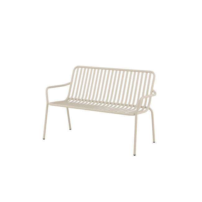 Gartenbank Peking Beige – 2-Sitzer Aluminium-Bank 130×64×85 cm