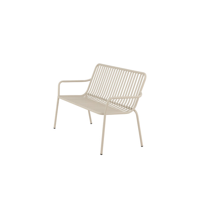 Gartenbank Peking Beige – 2-Sitzer Aluminium-Bank 130×64×85 cm