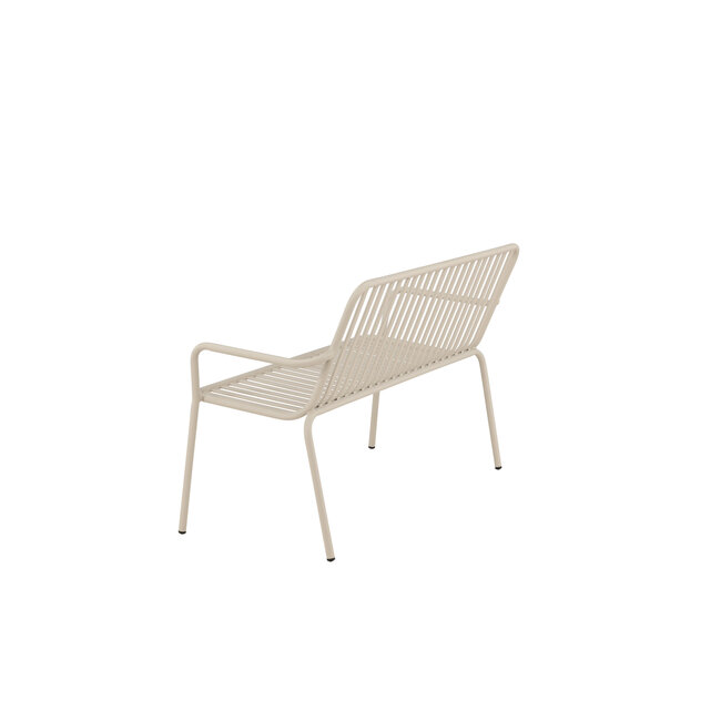 Gartenbank Peking Beige – 2-Sitzer Aluminium-Bank 130×64×85 cm