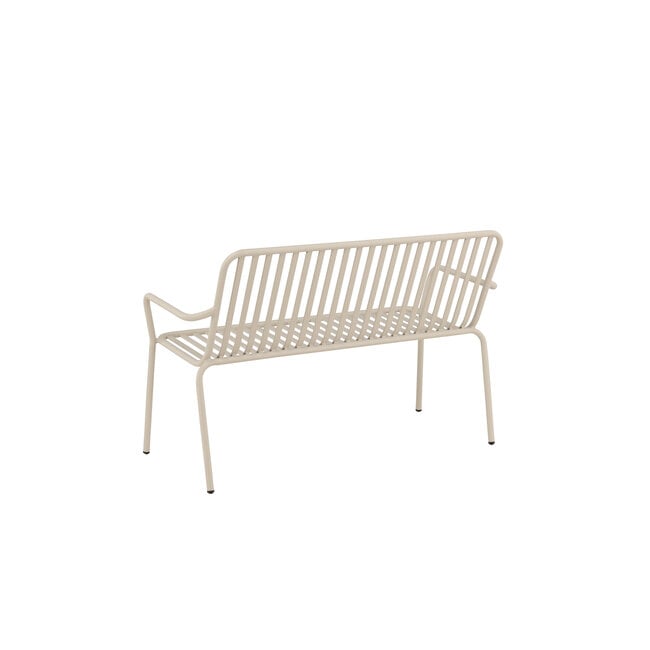 Gartenbank Peking Beige – 2-Sitzer Aluminium-Bank 130×64×85 cm